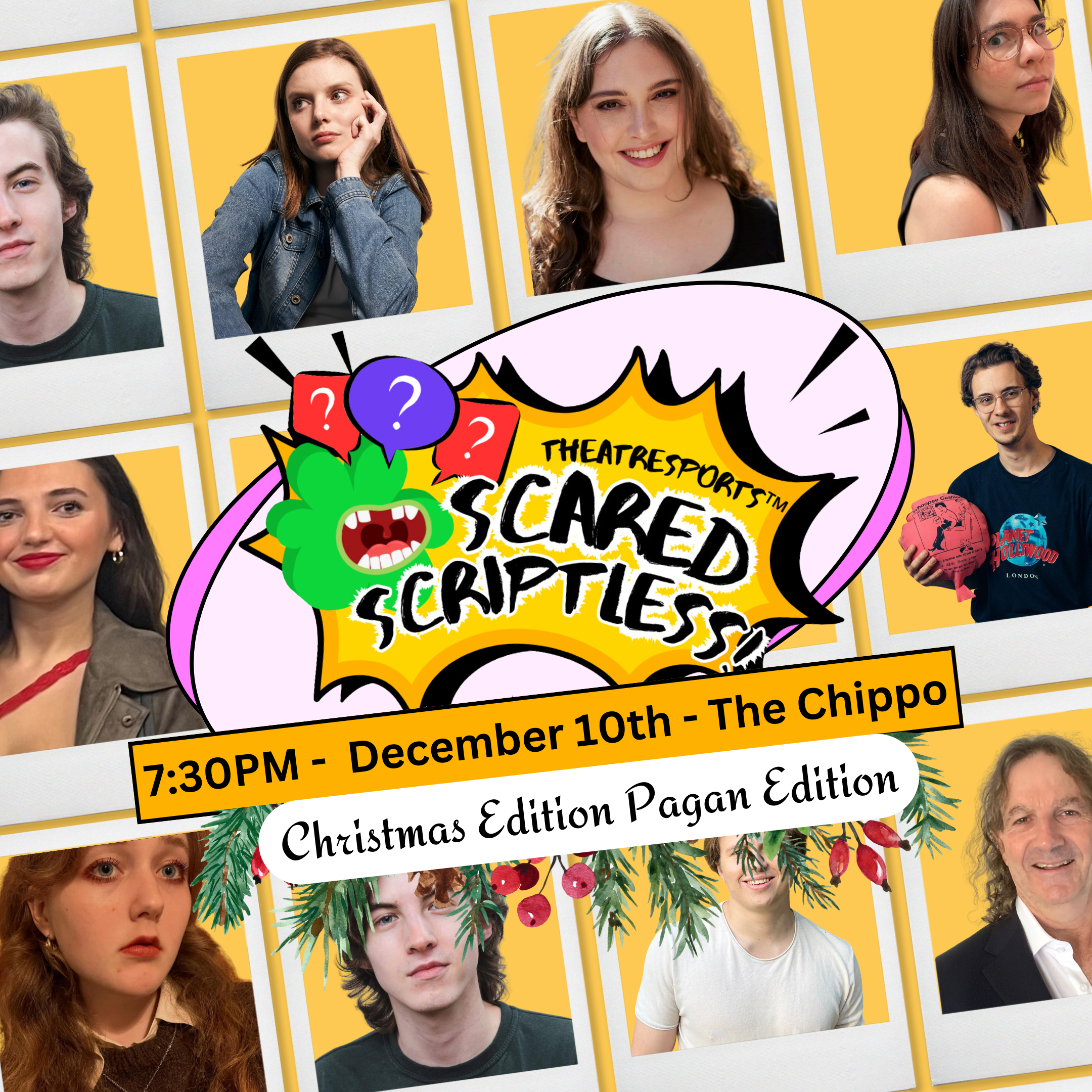 TheatreSports™ SCARED SCRIPTLESS! CHRISTMAS / PAGAN EDITION  TOMORROW TUE DEC 10